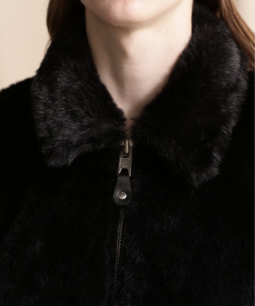 schott(ショット)の「Schott/ショット/LEOPARD FAR SPORTS JACKET/レオパードファー スポーツジャケット(ブルゾン・メンズ・ブラック/その他・M/L/XL/2XL/S)」の5枚目の写真