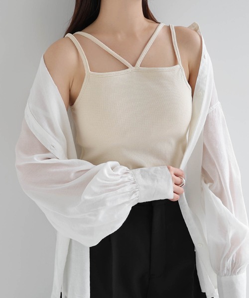 セール】【7色展開】カップ付きホルターネック風キャミソール