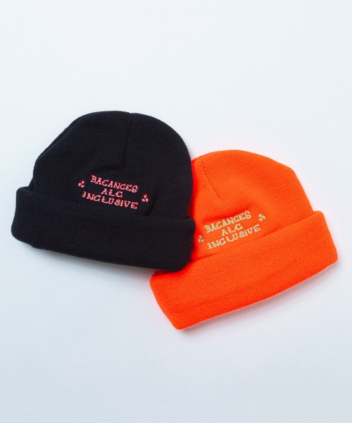 AlexanderLeeChang（アレキサンダーリーチャン）の「AlexanderLeeChang アレキサンダーリーチャン / BLC KNIT CAP ALEX LOGO ロゴ刺繍ニットキャップ ビーニー / BC052317（ニットキャップ/ビーニー・メンズ・ネイビー/オレンジ・FREE）」の3枚目の写真