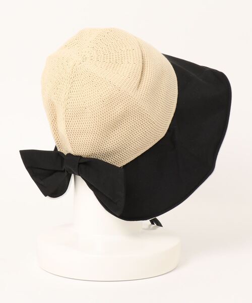 aimoha（アイモハ）の「紫外線対策 バックリボンハット (SS)（ハット・レディース・ブラック/オフホワイト/ベージュ/イエロー/オレンジ・FREE）」の6枚目の写真