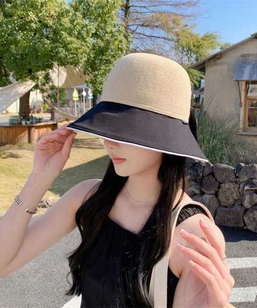 aimoha（アイモハ）の「紫外線対策 バックリボンハット (SS)（ハット・レディース・ブラック/オフホワイト/ベージュ/イエロー/オレンジ・FREE）」の3枚目の写真