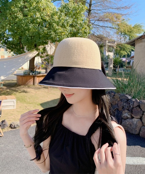 aimoha（アイモハ）の「紫外線対策 バックリボンハット (SS)（ハット・レディース・ブラック/オフホワイト/ベージュ/イエロー/オレンジ・FREE）」の14枚目の写真