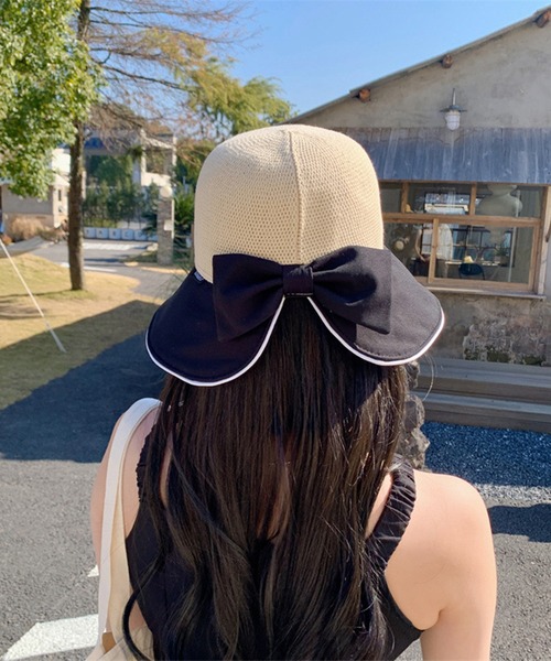 aimoha（アイモハ）の「紫外線対策 バックリボンハット (SS)（ハット・レディース・ブラック/オフホワイト/ベージュ/イエロー/オレンジ・FREE）」の15枚目の写真