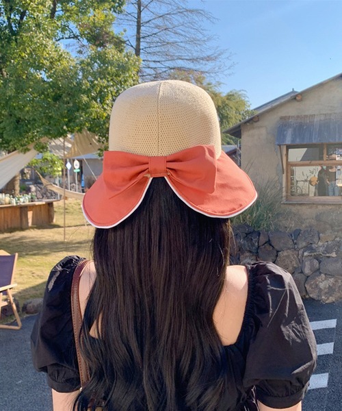 aimoha（アイモハ）の「紫外線対策 バックリボンハット (SS)（ハット・レディース・ブラック/オフホワイト/ベージュ/イエロー/オレンジ・FREE）」の16枚目の写真