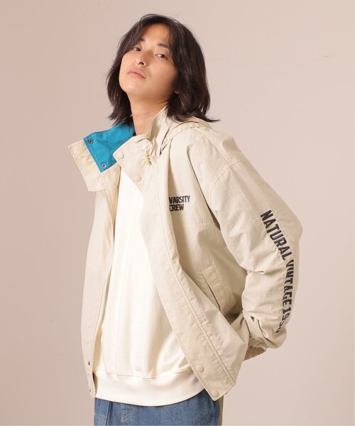 DOUBLE NAME（ダブルネーム）の「2WAYスタンドカラーナイロンブルゾン/ユニセックス可（ブルゾン・レディース・キナリ/ブルー/ブラック・FREE）」の2枚目の写真