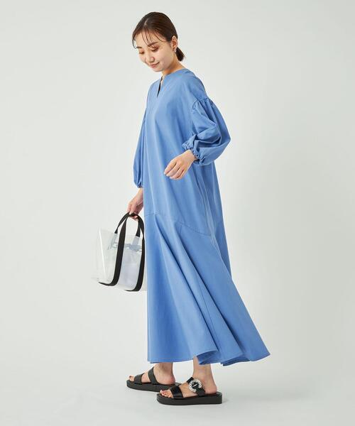 【新品】green label relaxing ボリュームスリーブ ワンピース green label relaxing（グリーンレーベルリラクシング）の