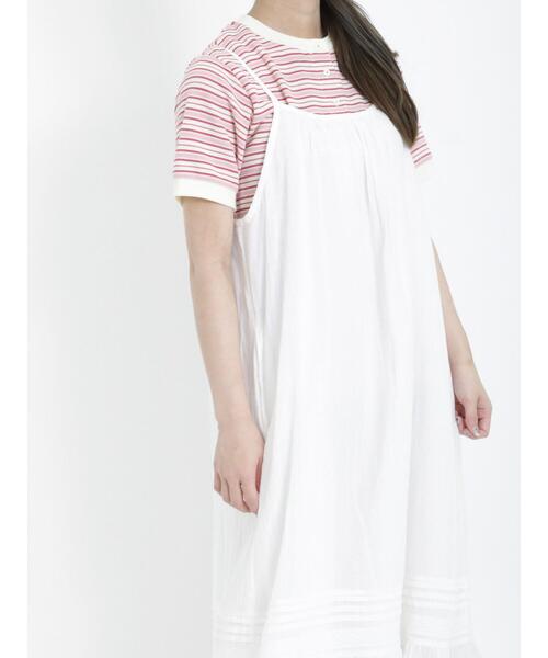 Samansa Mos2（サマンサ モスモス）の「◎ワッフルボーダーヘンリーネックTシャツ（Tシャツ/カットソー・レディース・ブルー/イエロー/キナリ/ピンク・F）」の7枚目の写真