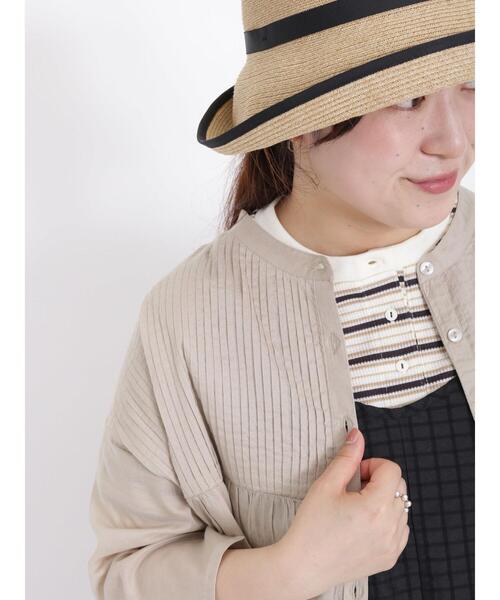 Samansa Mos2（サマンサ モスモス）の「◎ワッフルボーダーヘンリーネックTシャツ（Tシャツ/カットソー・レディース・ブルー/イエロー/キナリ/ピンク・F）」の10枚目の写真