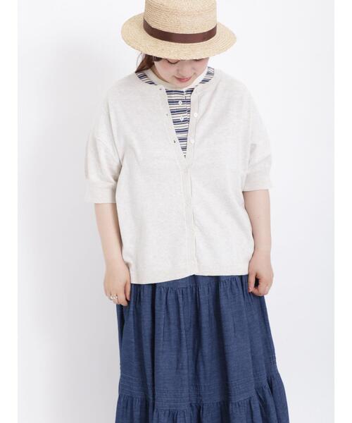 Samansa Mos2（サマンサ モスモス）の「◎ワッフルボーダーヘンリーネックTシャツ（Tシャツ/カットソー・レディース・ブルー/イエロー/キナリ/ピンク・F）」の15枚目の写真