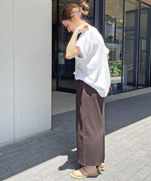 Spick & Span（スピックアンドスパン）の「リブカットタイトスカート（スカート・レディース・ブラック/チャコールグレー・36/38）」の3枚目の写真