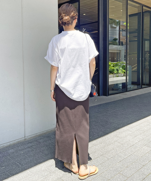 Spick & Span（スピックアンドスパン）の「リブカットタイトスカート（スカート・レディース・ブラック/チャコールグレー・36/38）」の4枚目の写真