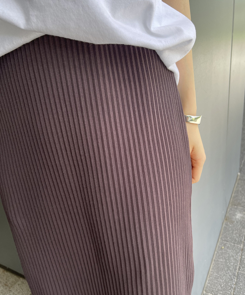 【spick&span】リブカットタイトスカート　38 ブラウン Spick & Span（スピックアンドスパン）の「リブカットタイト
