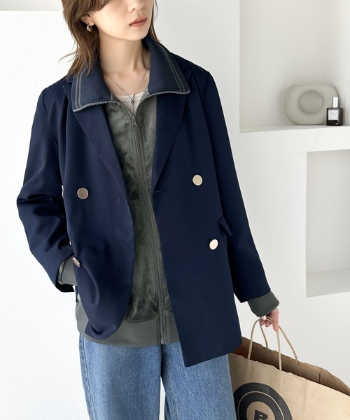 classicalelf（クラシカルエルフ）の「大人の旬スタイル！胸刺繍ベロアトラックジャケット（スウェット・レディース・ベージュ/ブラウン/グレイッシュブルー/ピンクベージュ・SMALL/MEDIUM/X-LARGE/LARGE）」の11枚目の写真