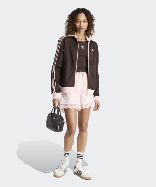 レース トリム スリーストライプス ショーツ ショートパンツ