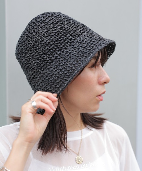 saloon（サルーン）の「SALOON(サルーン)/細編みバケットハット（ハット・レディース・アイボリー/ブラック/ベージュ・FREE）」の20枚目の写真