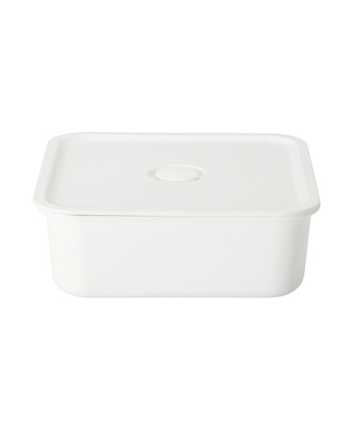 ポリプロピレン保存容器になるバルブ付弁当箱・白 スクエア／約