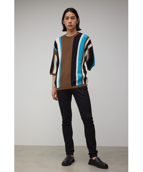 AZUL by moussy（アズールバイマウジー）の「MULTI COLOR GARTER KNIT/マルチカラーガーターニット（ニット/セーター・メンズ・ブラウン系その他/ブルー系その他3・LARGE/MEDIUM）」の5枚目の写真