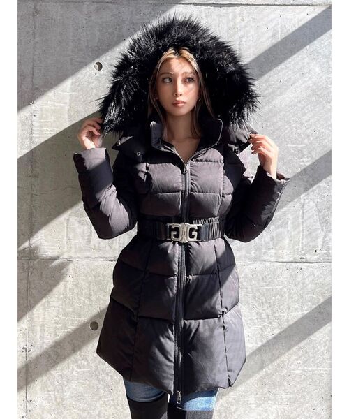 GYDA ロングダウン ベルト付き GYDA（ジェイダ）の「SymmetryGYDAベルト付きロングダウンコート