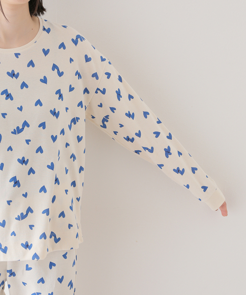 プチバトー　長袖パジャマ　ハート　ブルー PETIT BATEAU（プチバトー）の「長袖パジャマ（ルームウェア/パジャマ