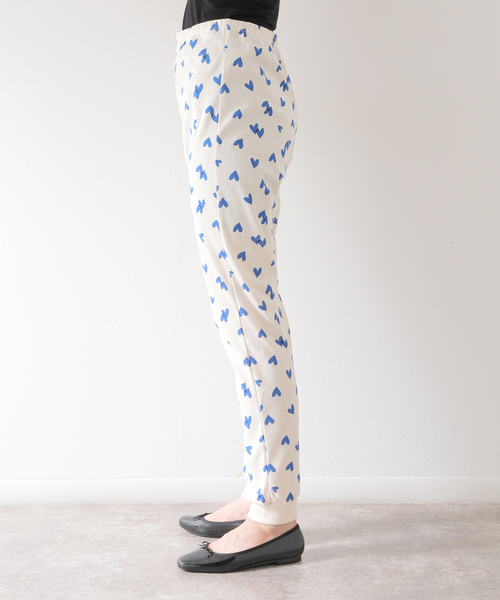 プチバトー　長袖パジャマ　ハート　ブルー PETIT BATEAU/プチバトー】ハート（ブルー）プリント長袖パジャマ