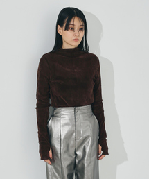【miry dcera】ベロアシースルーボトルネックカットソー