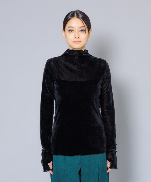 NOMINE(ノミネ)の「【miry dcera】ベロアシースルーボトルネックカットソー(Tシャツ/カットソー・レディース・ブラック/ブラウン・フリー)」の4枚目の写真