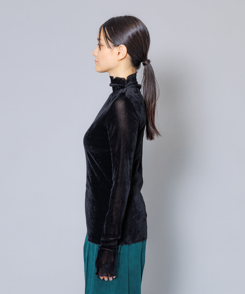 NOMINE(ノミネ)の「【miry dcera】ベロアシースルーボトルネックカットソー(Tシャツ/カットソー・レディース・ブラック/ブラウン・フリー)」の5枚目の写真