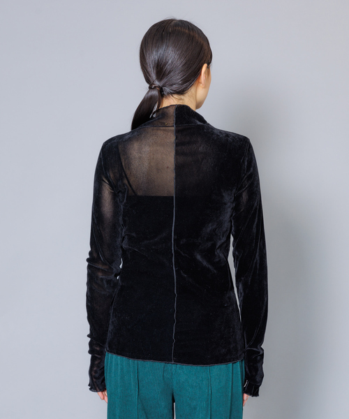 NOMINE(ノミネ)の「【miry dcera】ベロアシースルーボトルネックカットソー(Tシャツ/カットソー・レディース・ブラック/ブラウン・フリー)」の6枚目の写真