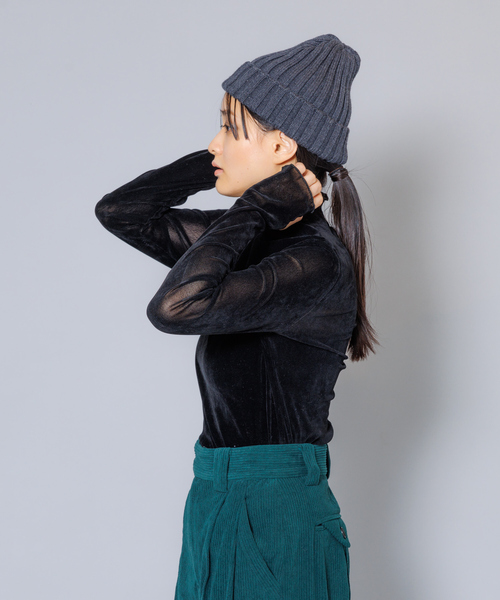 NOMINE(ノミネ)の「【miry dcera】ベロアシースルーボトルネックカットソー(Tシャツ/カットソー・レディース・ブラック/ブラウン・フリー)」の14枚目の写真