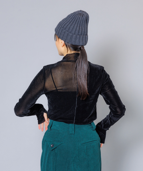 NOMINE(ノミネ)の「【miry dcera】ベロアシースルーボトルネックカットソー(Tシャツ/カットソー・レディース・ブラック/ブラウン・フリー)」の15枚目の写真