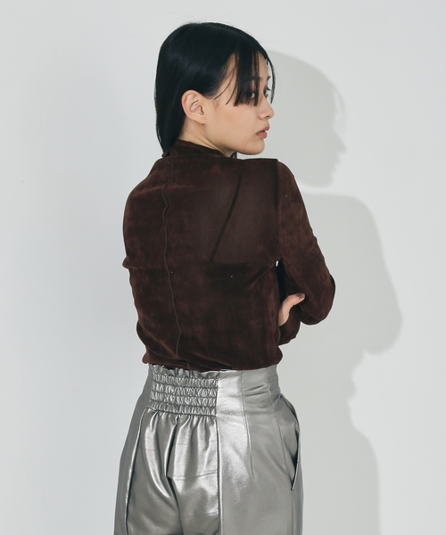 NOMINE(ノミネ)の「【miry dcera】ベロアシースルーボトルネックカットソー(Tシャツ/カットソー・レディース・ブラック/ブラウン・フリー)」の18枚目の写真