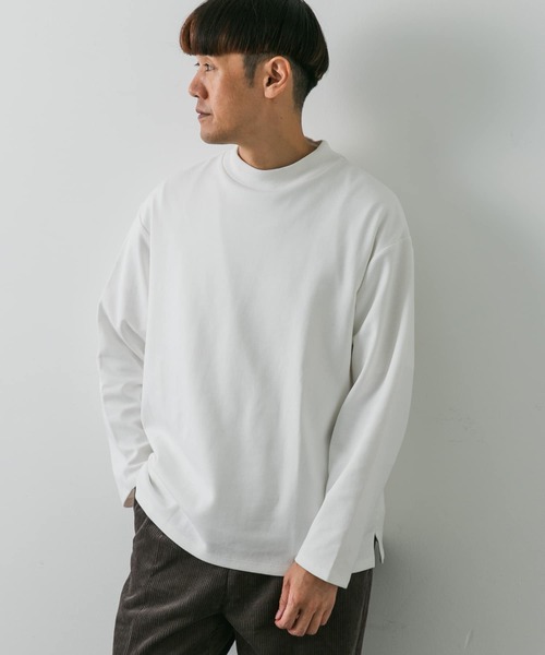 URBAN RESEARCH DOORS（アーバンリサーチドアーズ）の「『安井達郎×DOORS』モックネックロングスリーブTシャツ（Tシャツ/カットソー・メンズ・ホワイト/ネイビー・MEDIUM/LARGE）」の7枚目の写真