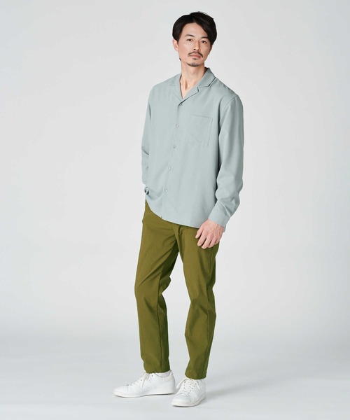 Right-on(ライトオン)の「【PLUS ONE】リラックスオープンカラー長袖シャツ(シャツ/ブラウス・メンズ・ブラック/ケリー/ダークベージュ・M/XL/L)」の8枚目の写真