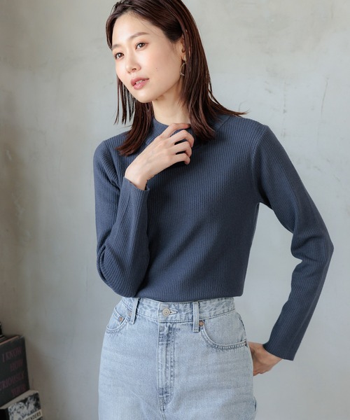 GLOBAL WORK(グローバルワーク)の「メルティリブハイネックプルオーバー/904802(ニット/セーター・レディース・オリーブ/ダークブルー/その他/杢グレー/ベージュ系その他2/ブラック/ベージュ系その他/アイボリー/ボルドー/カーキ系/ネイビー・MEDIUM/LARGE)」の18枚目の写真