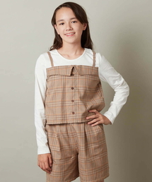 a.v.v（アーヴェヴェ）の「[160]【セットアップ対応】チェック柄キャミドッキングトップス（Tシャツ/カットソー・キッズ）」