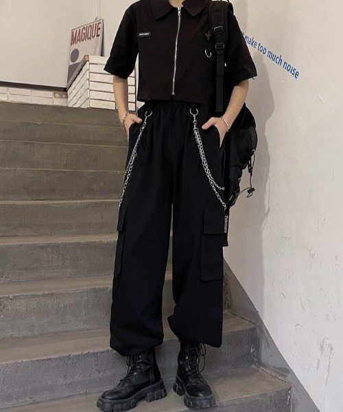 .KOM(ドットコム)の「『.KOM/ドットケーオーエム』チェーン付きカーゴパンツ【Y】【CN】(カーゴパンツ・メンズ・ブラック・FREE)」の11枚目の写真