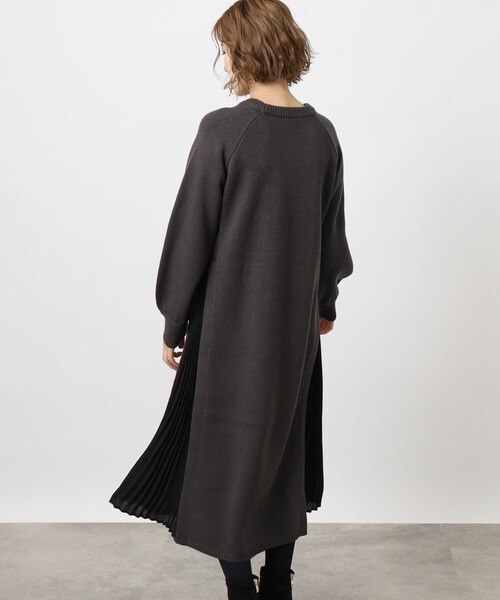 grove（グローブ）の「◆サイドプリーツケーブルニットワンピース（ワンピース・レディース・アイボリー/グレー系その他/ボルドー/ライトグレー・03/02/04/01/05）」の6枚目の写真