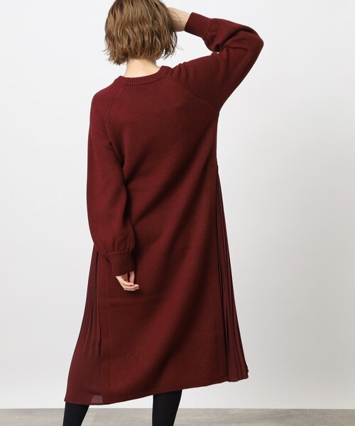 grove（グローブ）の「◆サイドプリーツケーブルニットワンピース（ワンピース・レディース・アイボリー/グレー系その他/ボルドー/ライトグレー・03/02/04/01/05）」の13枚目の写真