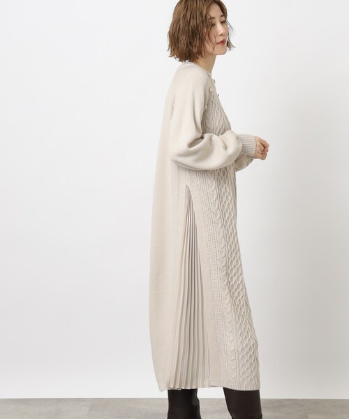 grove（グローブ）の「◆サイドプリーツケーブルニットワンピース（ワンピース・レディース・アイボリー/グレー系その他/ボルドー/ライトグレー・03/02/04/01/05）」の19枚目の写真