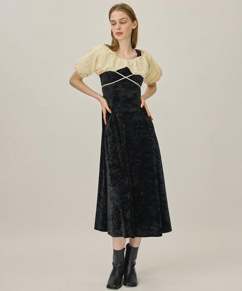 PUBLIC TOKYO（パブリックトウキョウ）の「シュリンクボレロベロアドレス（ワンピース・レディース・ブラック/ネイビー・FREE）」の5枚目の写真