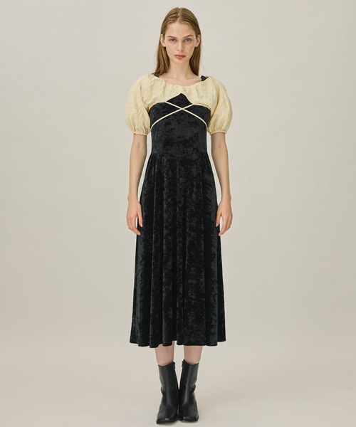 PUBLIC TOKYO（パブリックトウキョウ）の「シュリンクボレロベロアドレス（ワンピース・レディース・ブラック/ネイビー・FREE）」の14枚目の写真