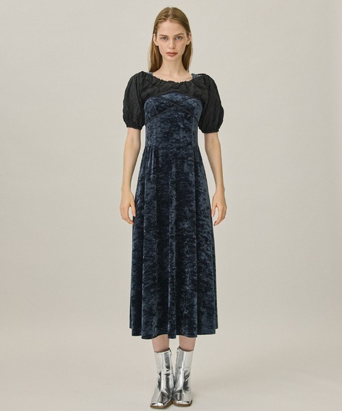 PUBLIC TOKYO（パブリックトウキョウ）の「シュリンクボレロベロアドレス（ワンピース・レディース・ブラック/ネイビー・FREE）」の12枚目の写真