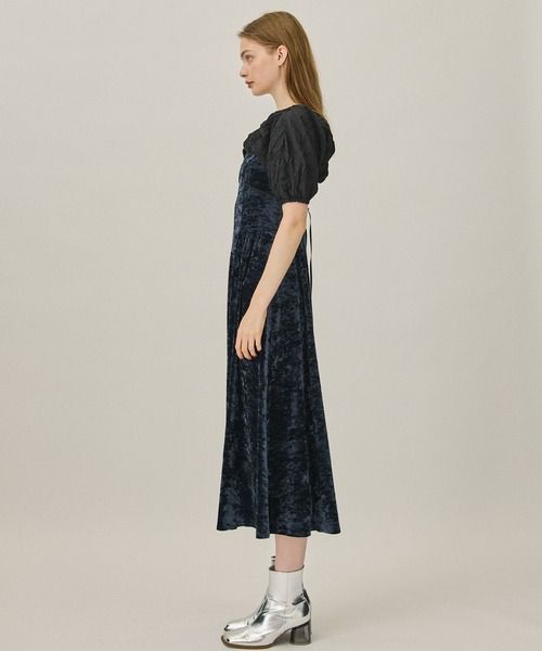 PUBLIC TOKYO（パブリックトウキョウ）の「シュリンクボレロベロアドレス（ワンピース・レディース・ブラック/ネイビー・FREE）」の10枚目の写真