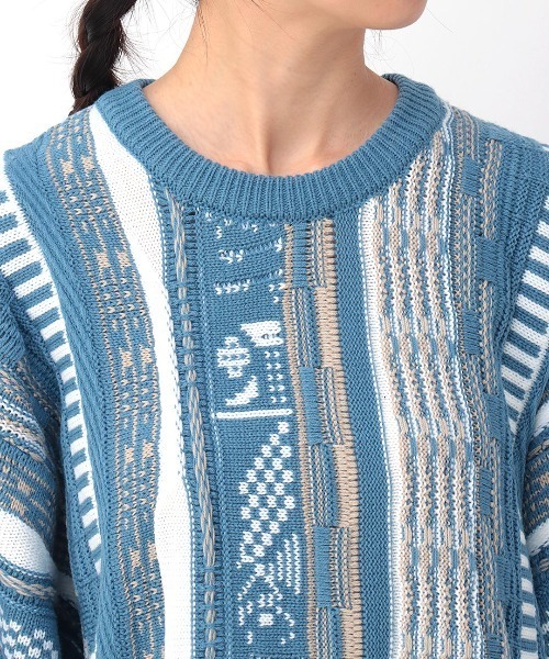 チチカカ（チチカカ）の「キカジャカードニットプルオーバー（ニット/セーター・レディース・ベージュ/グレー/ブルー・FREE）」の7枚目の写真