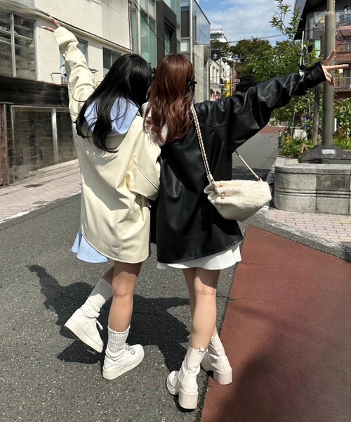 LIMMSE(リムズ)の「【LIMMSE】パーカー×フレアミニスカートセットアップ(セットアップ・レディース・ホワイト/ピンク/サックスブルー/グレー・FREE)」の13枚目の写真