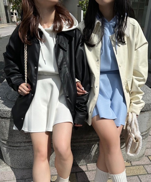 LIMMSE(リムズ)の「【LIMMSE】パーカー×フレアミニスカートセットアップ(セットアップ・レディース・ホワイト/ピンク/サックスブルー/グレー・FREE)」の12枚目の写真