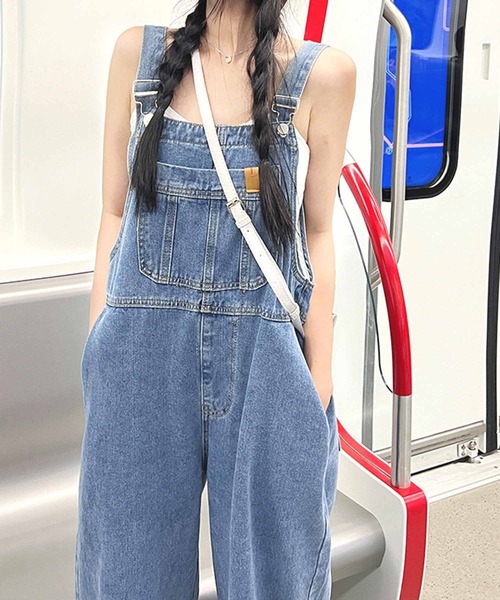 NANEA(ナネア)の「デニムサロペット(サロペット/オーバーオール・レディース・ブルー・SMALL/MEDIUM/LARGE)」の5枚目の写真