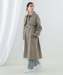 Ray BEAMS / 配色 ステッチ ステンカラー コートを使った人気