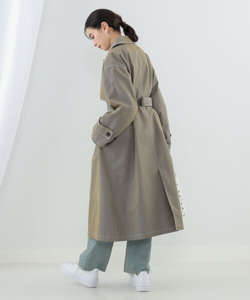 Ray BEAMS（レイビームス）の「Ray BEAMS / 配色 ステッチ ステンカラー コート（ステンカラーコート・レディース・ブラウン系その他3/ブルー系その他2・0/1）」の9枚目の写真