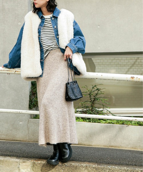 FREE'S MART(フリーズマート)の「◆<セットアップ対応>ヘアリーニットスカート(スカート・レディース・ベージュ/ピンク/グレー・SMALL/MEDIUM)」の15枚目の写真